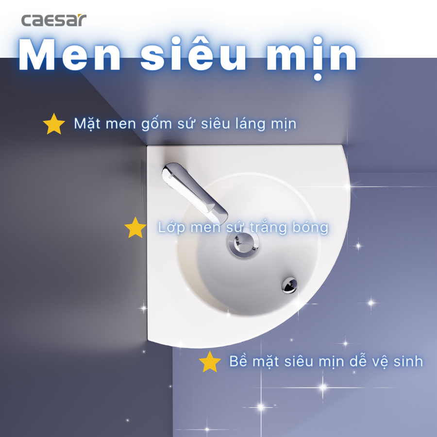 Chậu rửa Lavabo góc treo tường Caesar L2014