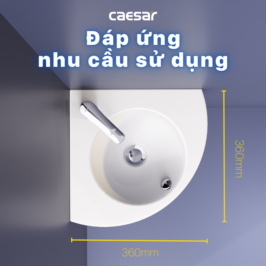 Chậu rửa Lavabo góc treo tường Caesar L2014