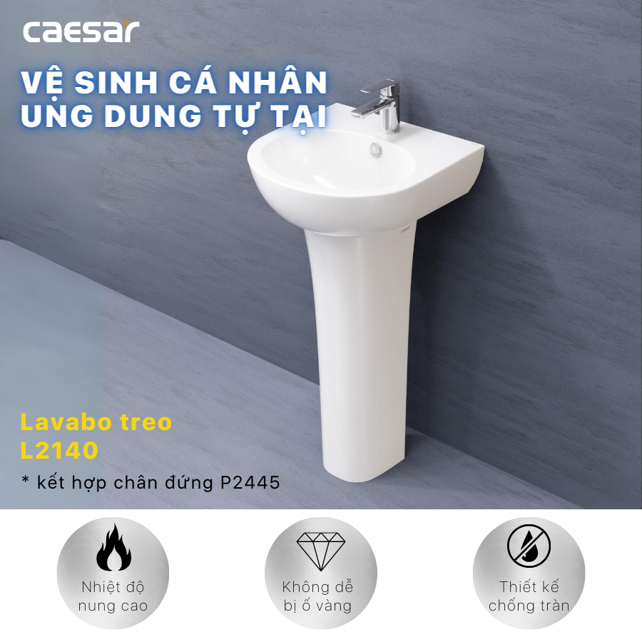 Chậu rửa Lavabo treo tường Caesar L2140