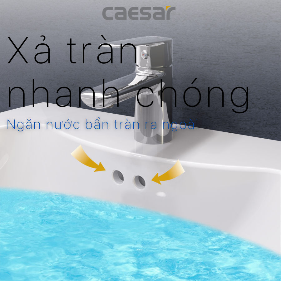 Chậu rửa Lavabo treo tường Caesar L2150 + Chân chậu ngắn P2443