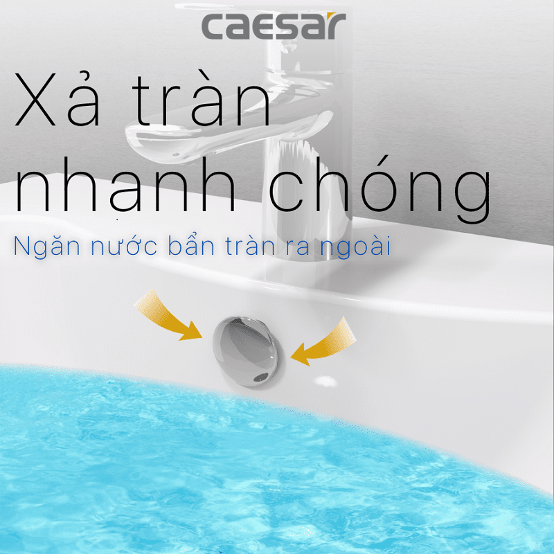 Chậu rửa Lavabo treo tường Caesar L2150 + Chân chậu dài P2445