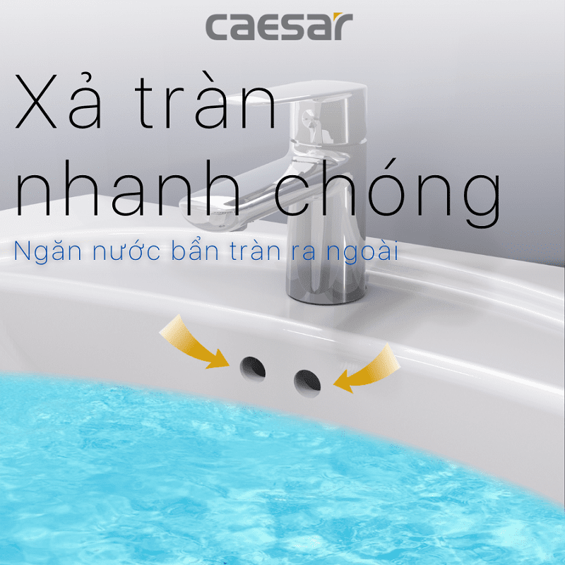 Chậu rửa Lavabo treo tường Caesar L2220 + Chân chậu ngắn P2443