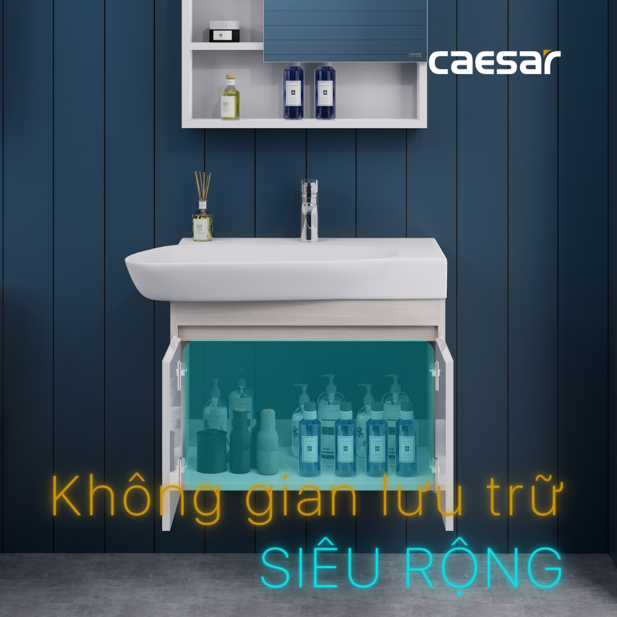 Lavabo và tủ treo tường Caesar LF5362 + EH05362ADV