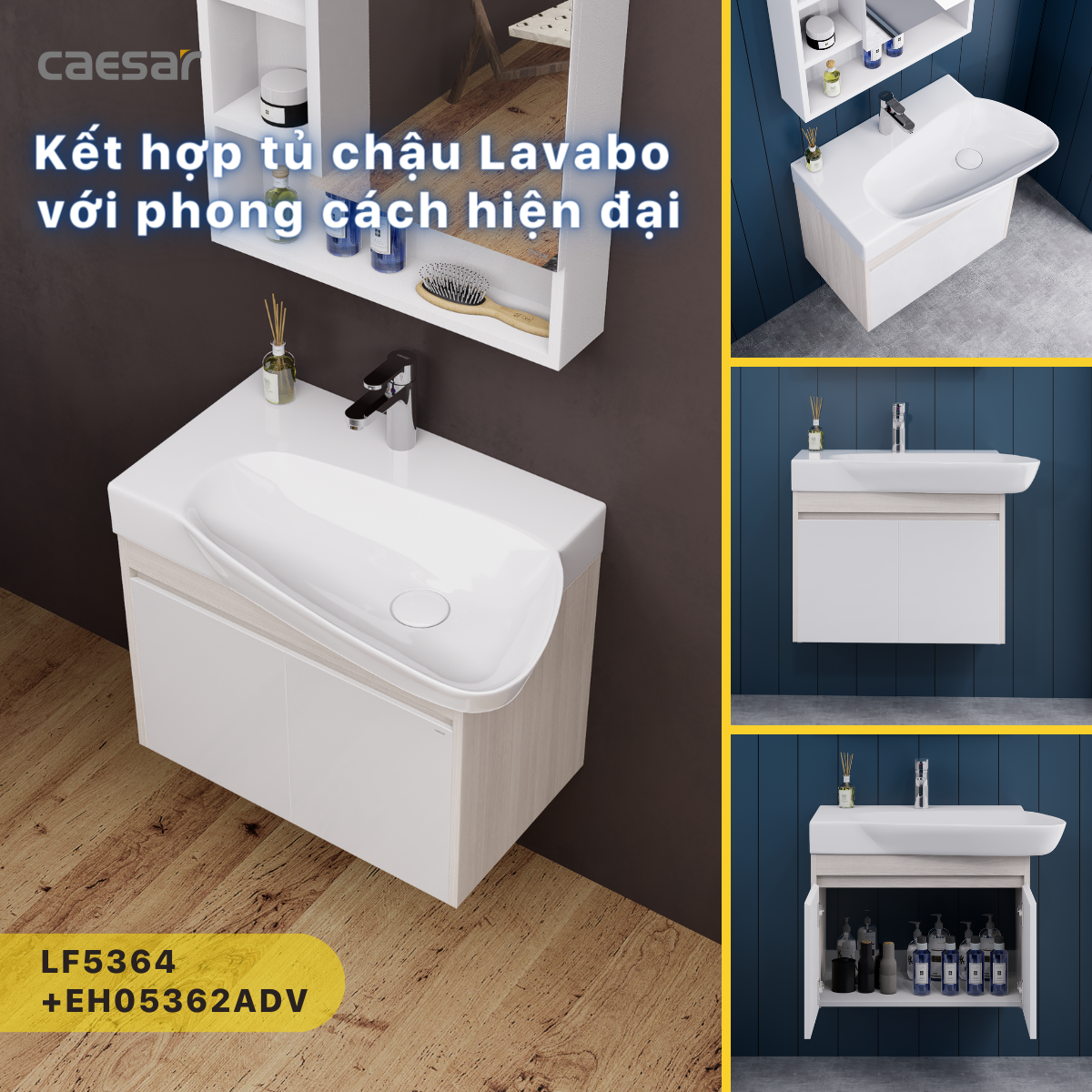 Chậu rửa Lavabo treo tường Caesar LF5364