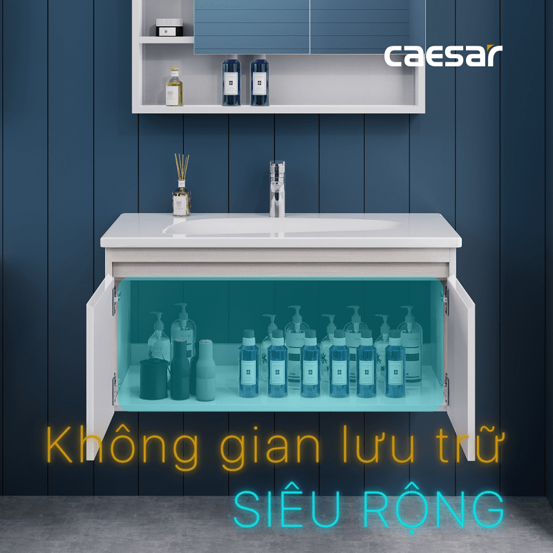 Chậu rửa Lavabo đặt bàn Caesar LF5368 và tủ treo EH05368ADV