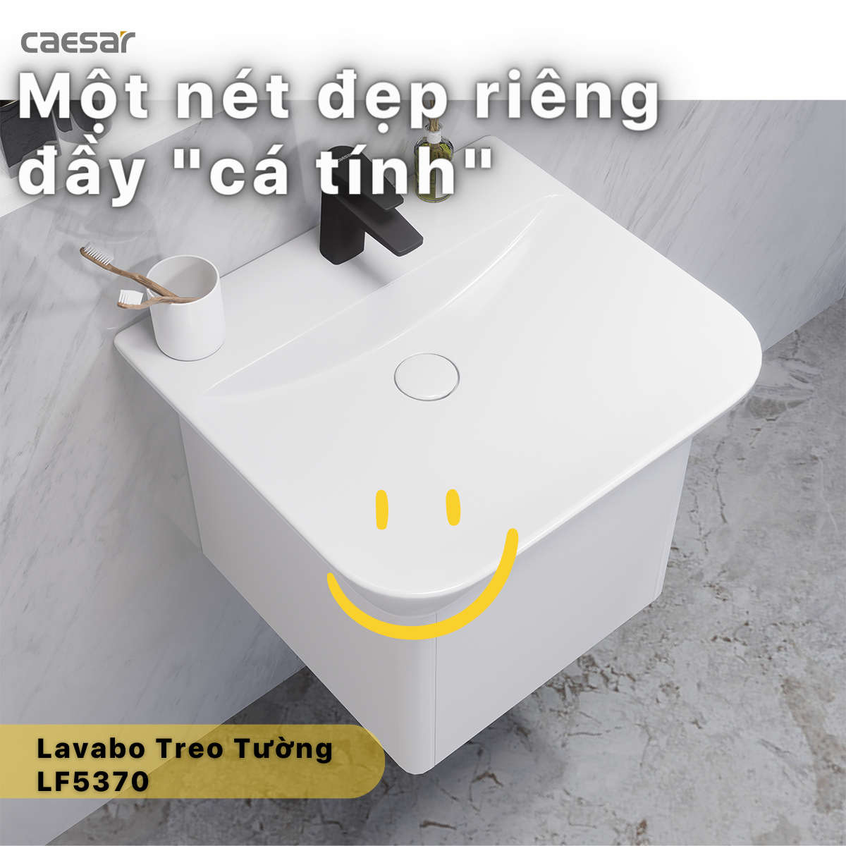 Chậu rửa Lavabo treo tường Caesar LF5370