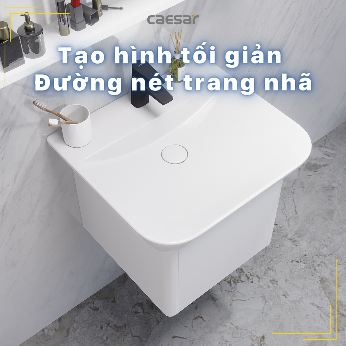 Chậu rửa Lavabo treo tường Caesar LF5370