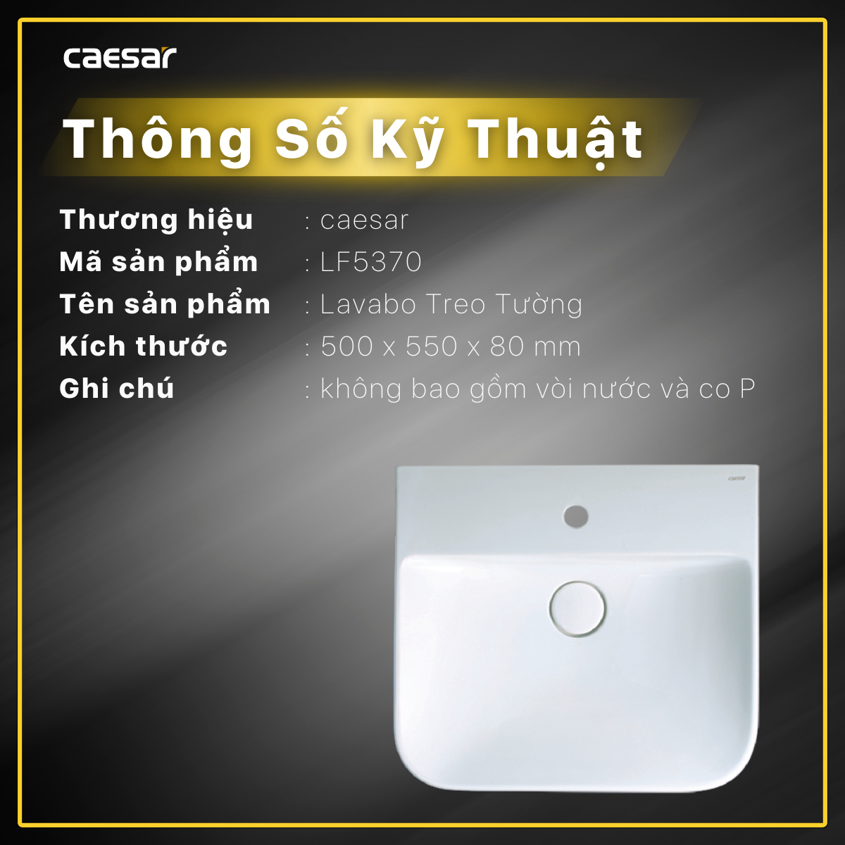 Chậu rửa Lavabo treo tường Caesar LF5370