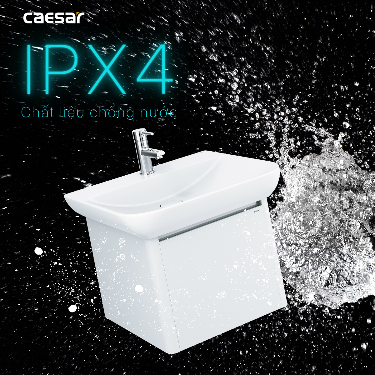 Chậu rửa Lavabo đặt bàn Caesar LF5370 và tủ treo EH05370AV