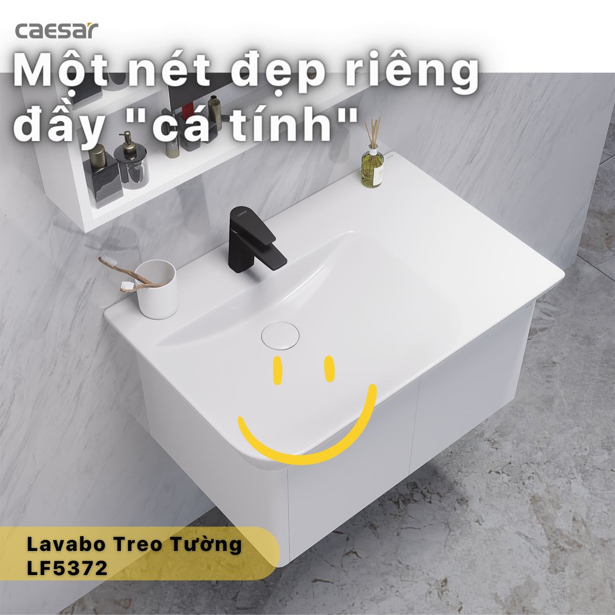 Chậu rửa Lavabo treo tường Caesar LF5372