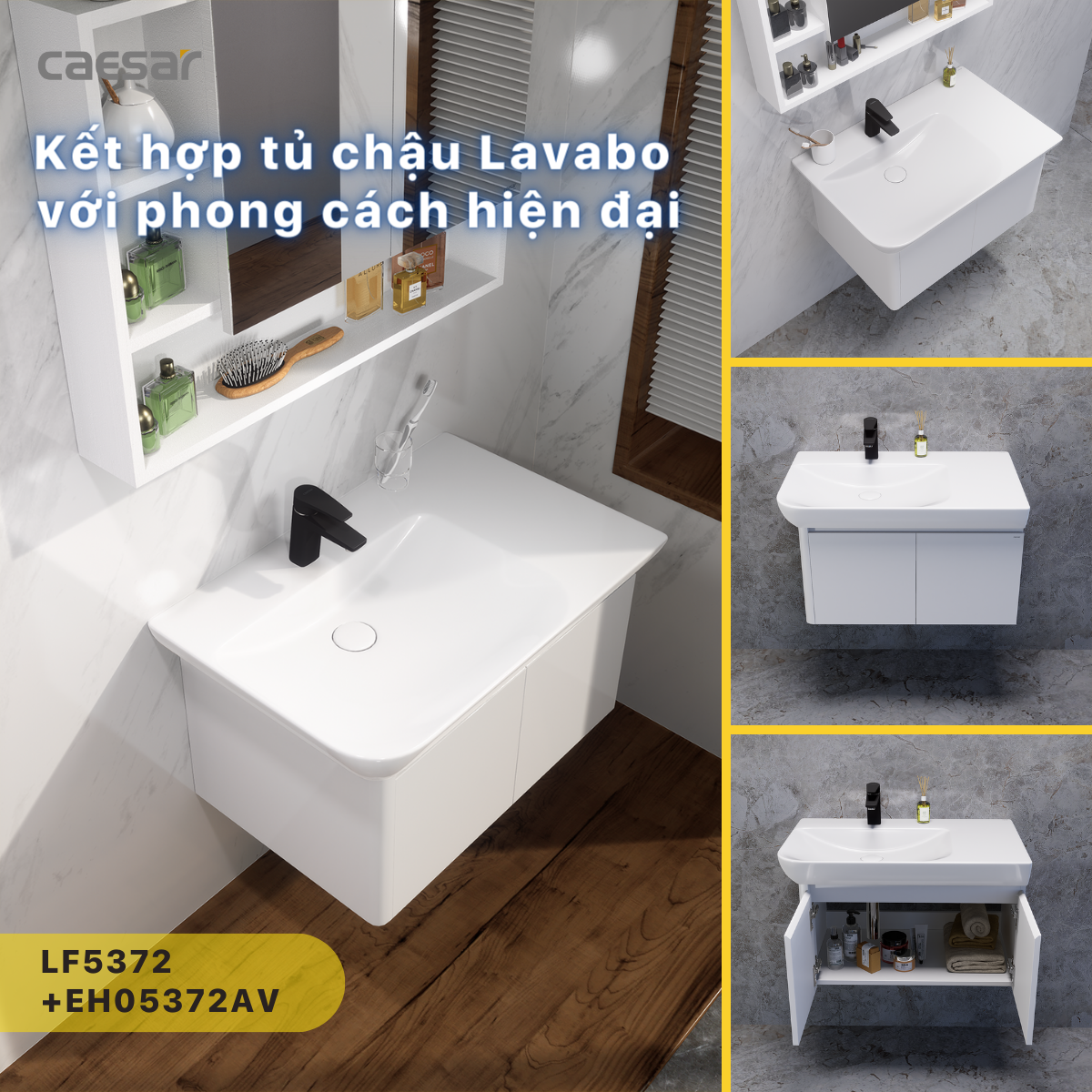 Chậu rửa Lavabo treo tường Caesar LF5372