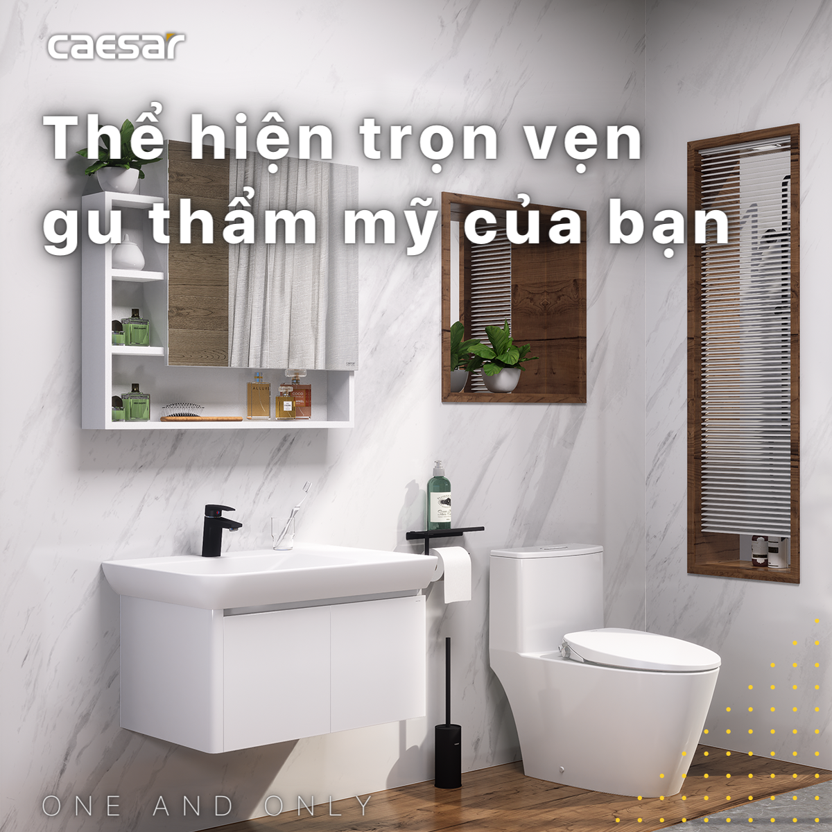 Chậu rửa Lavabo đặt bàn Caesar LF5372 và tủ treo EH05372AV