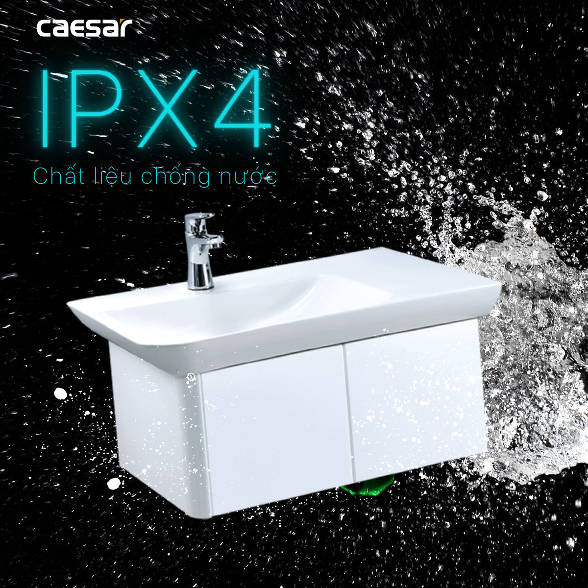 Chậu rửa Lavabo đặt bàn Caesar LF5372 và tủ treo EH05372AV