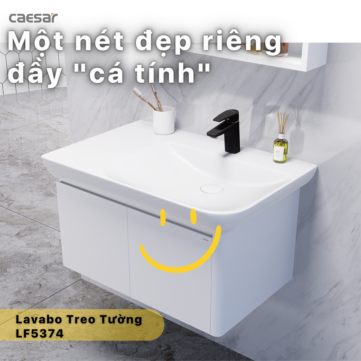 Chậu rửa Lavabo treo tường Caesar LF5374