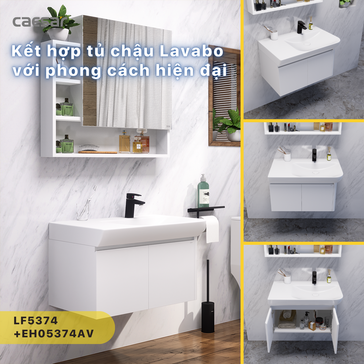 Chậu rửa Lavabo treo tường Caesar LF5374