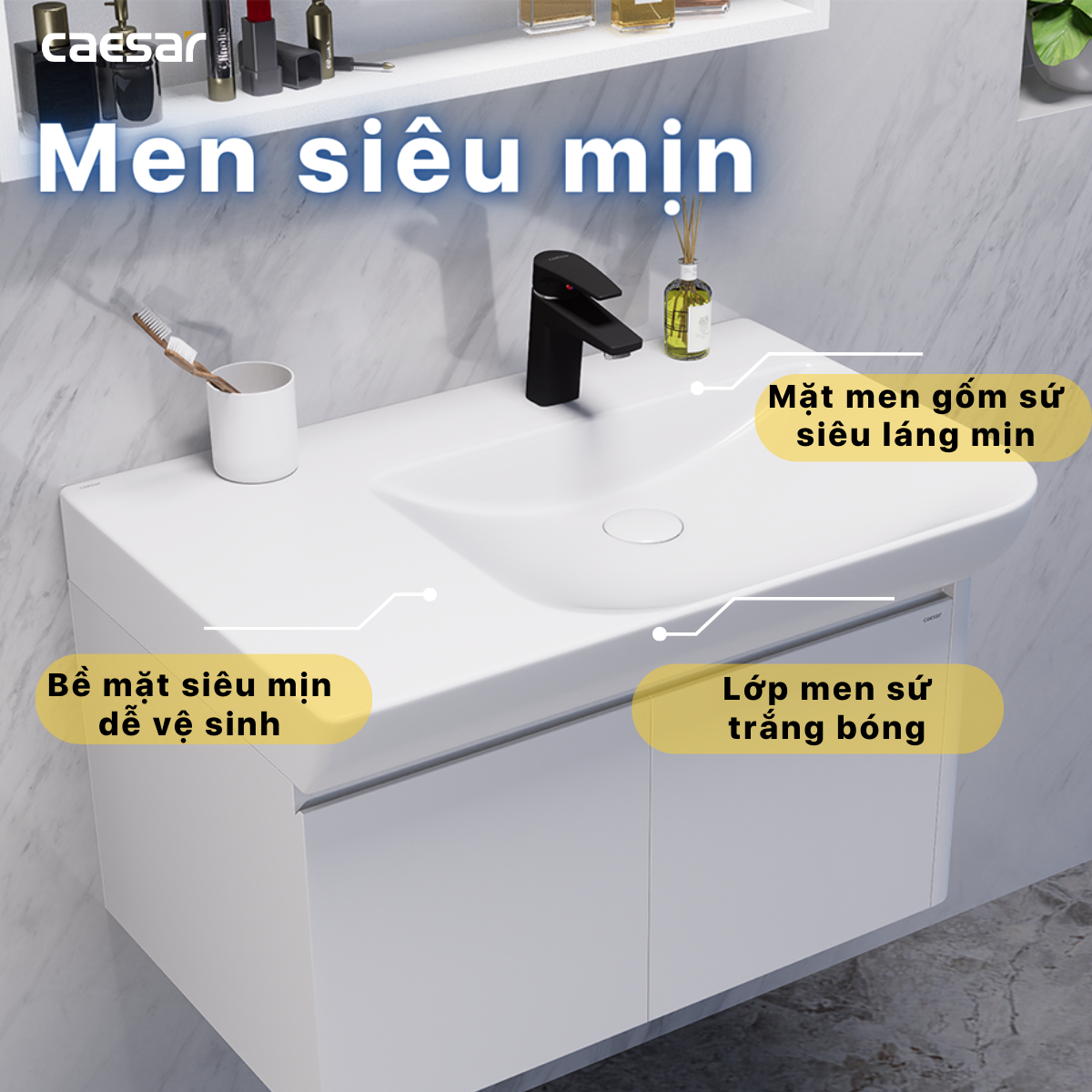 Chậu rửa Lavabo treo tường Caesar LF5374