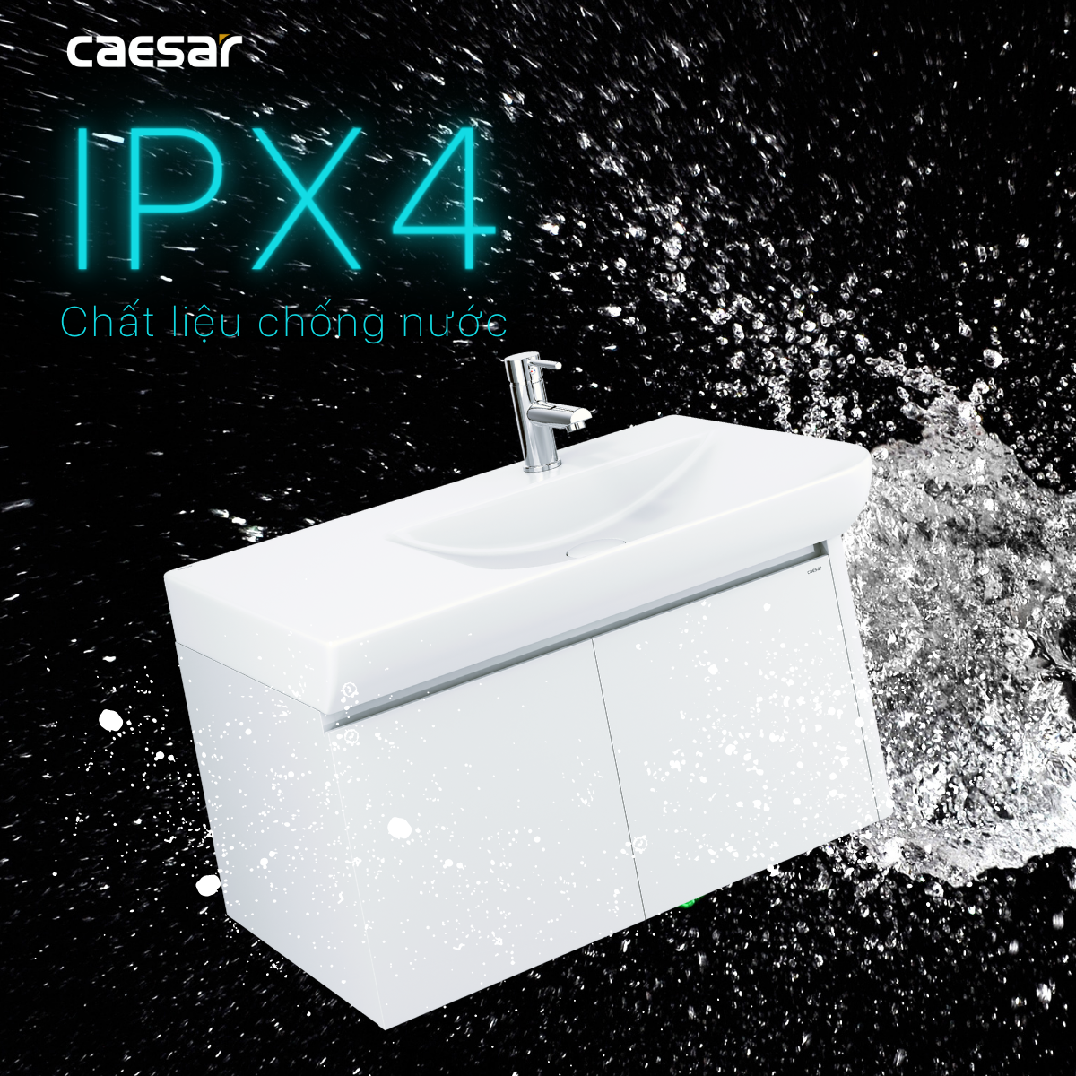 Chậu rửa Lavabo đặt bàn Caesar LF5374 và tủ treo EH05374AV