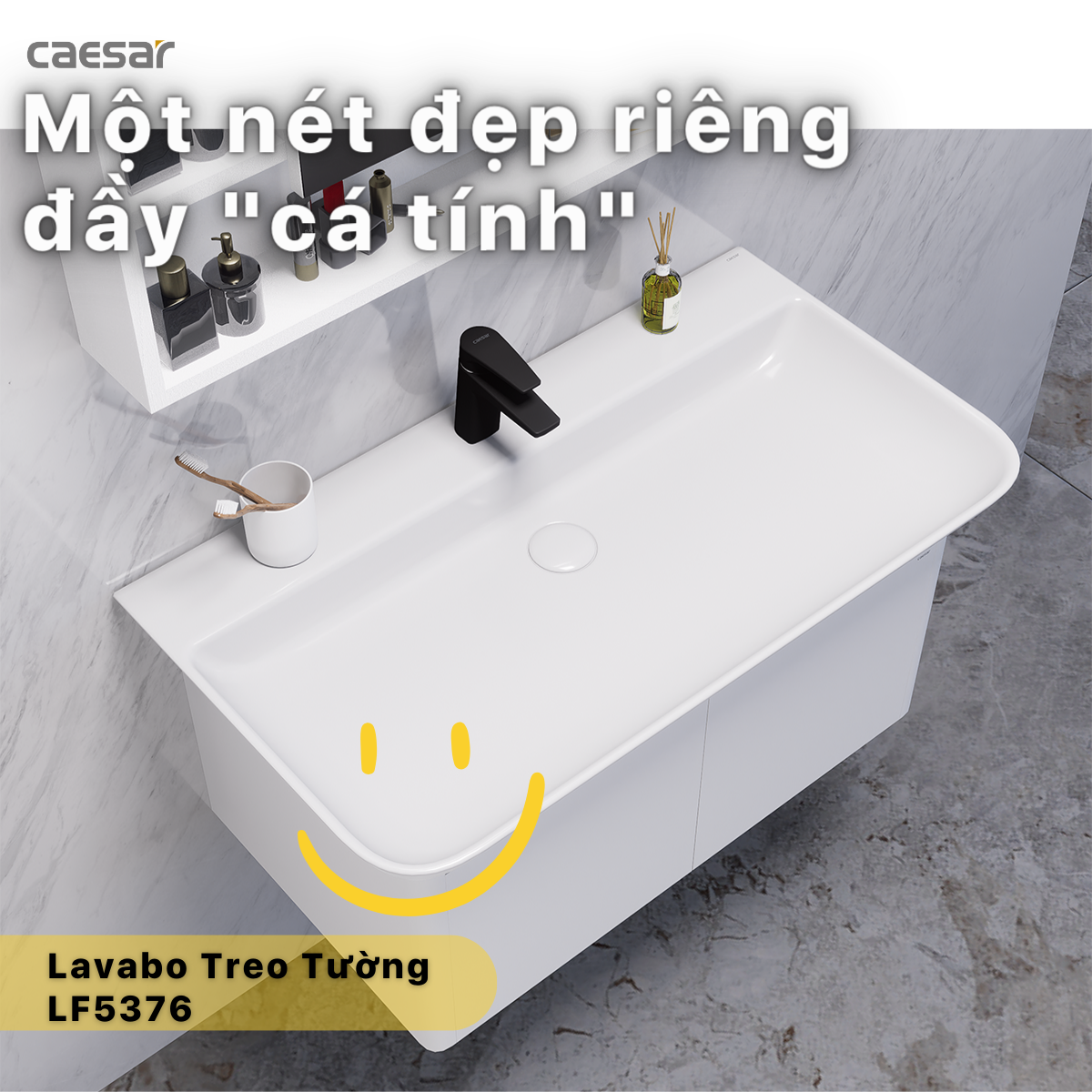 Chậu rửa Lavabo treo tường Caesar LF5376