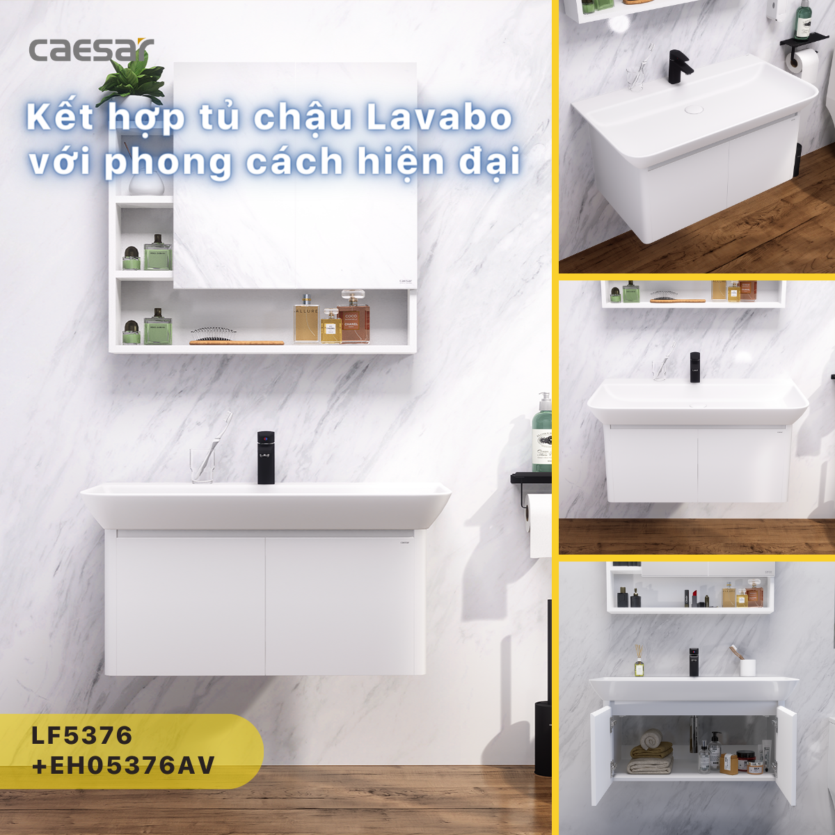 Chậu rửa Lavabo treo tường Caesar LF5376