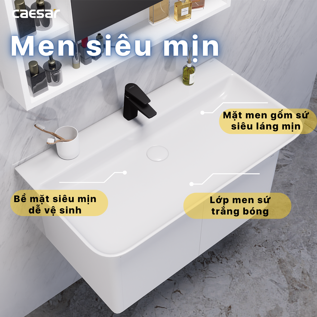 Chậu rửa Lavabo treo tường Caesar LF5376