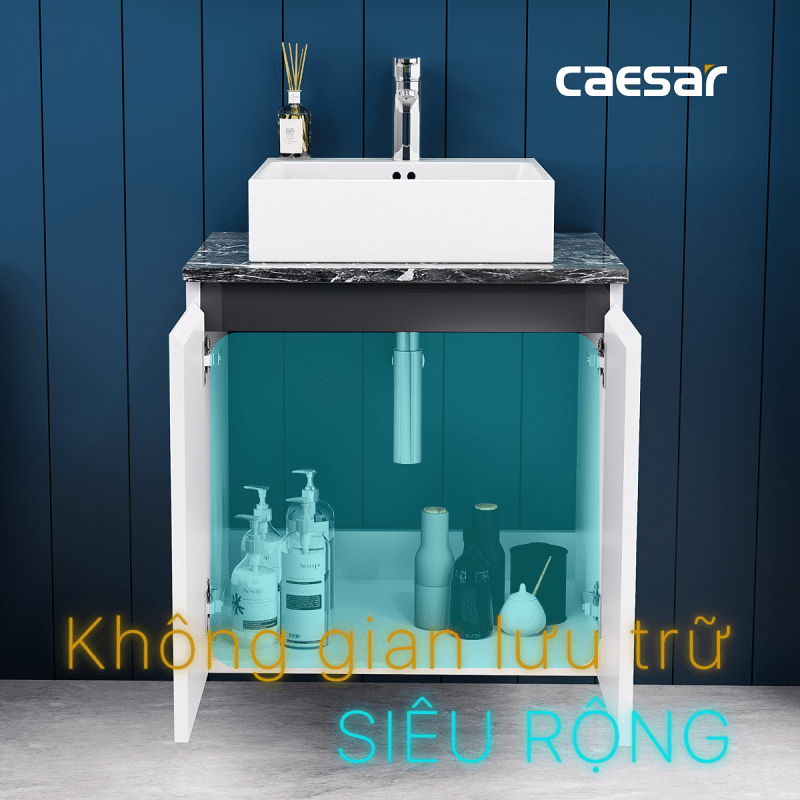 Chậu rửa Lavabo đặt bàn Caesar LF5261 và tủ treo EH46001AV