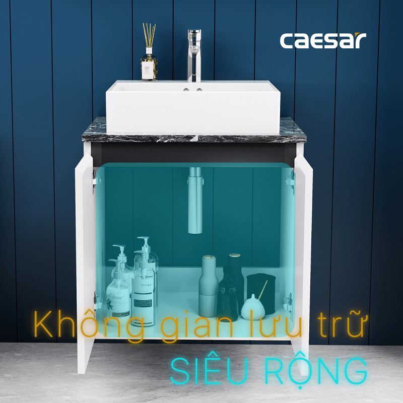 Chậu rửa Lavabo đặt bàn Caesar LF5263 và tủ treo EH46001AV