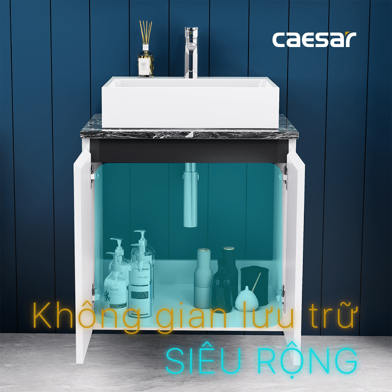 Chậu rửa Lavabo đặt bàn Caesar LF5253 và tủ treo EH46001AV