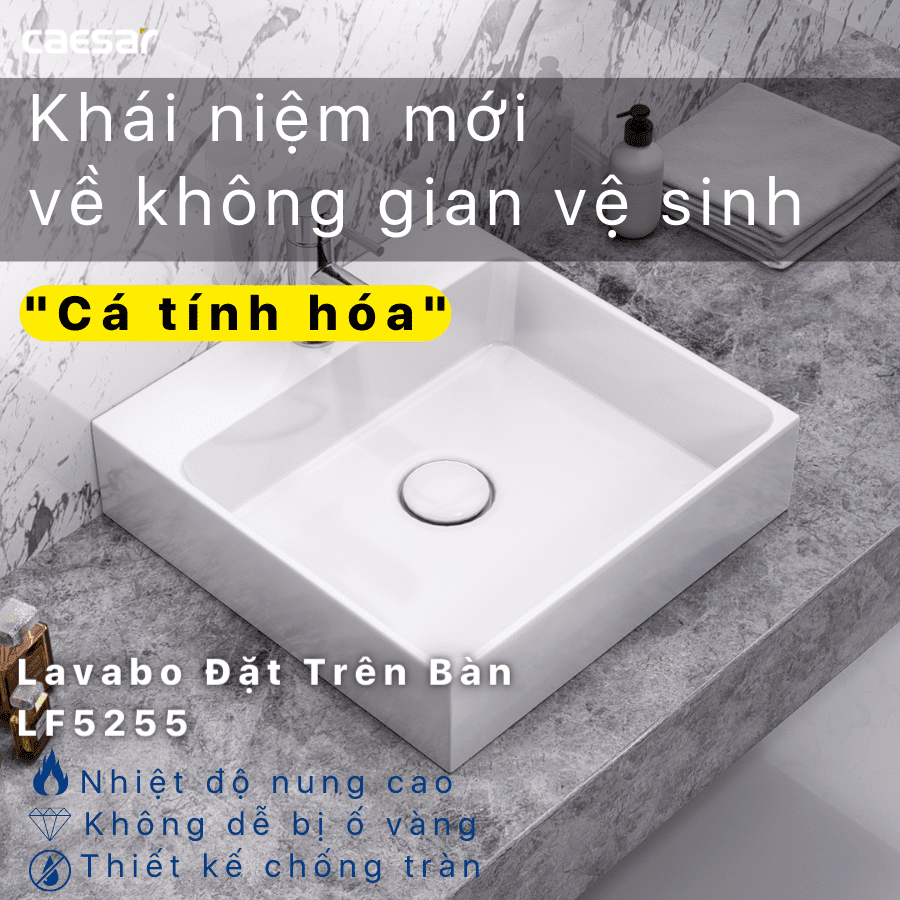 Chậu rửa Lavabo đặt bàn Caesar LF5255