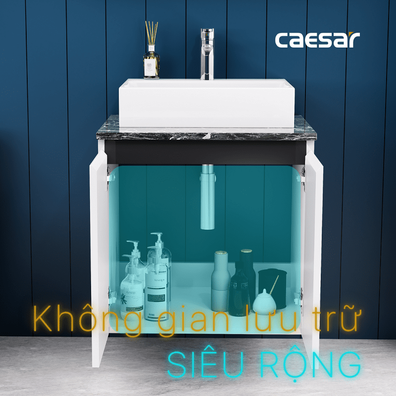 Chậu rửa Lavabo đặt bàn Caesar LF5259 và tủ treo EH46001AV