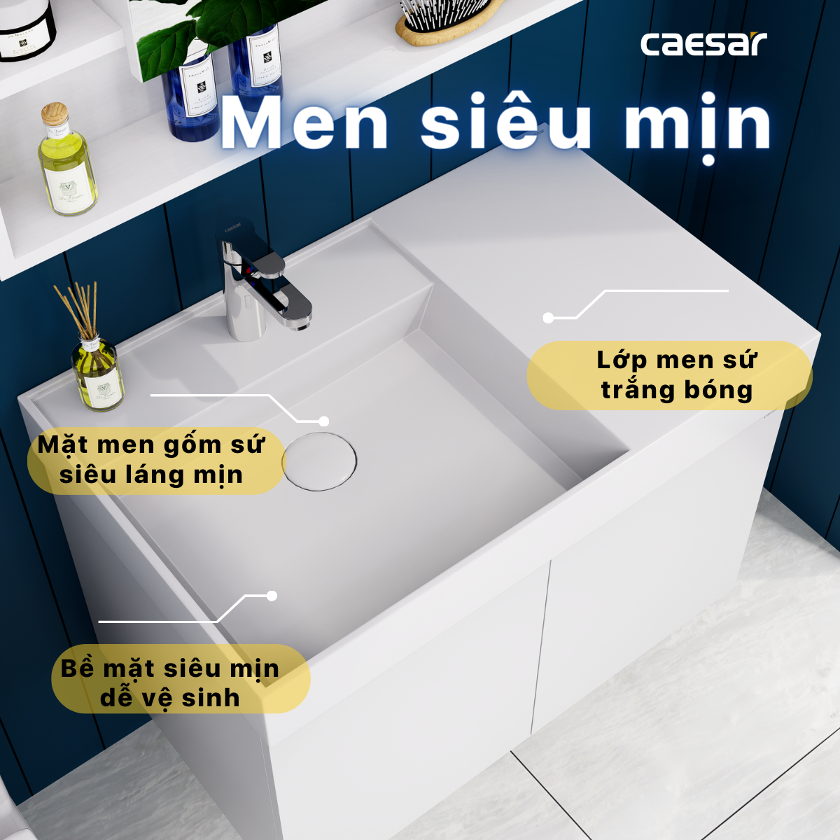 Chậu rửa Lavabo đặt bàn Caesar LF5382