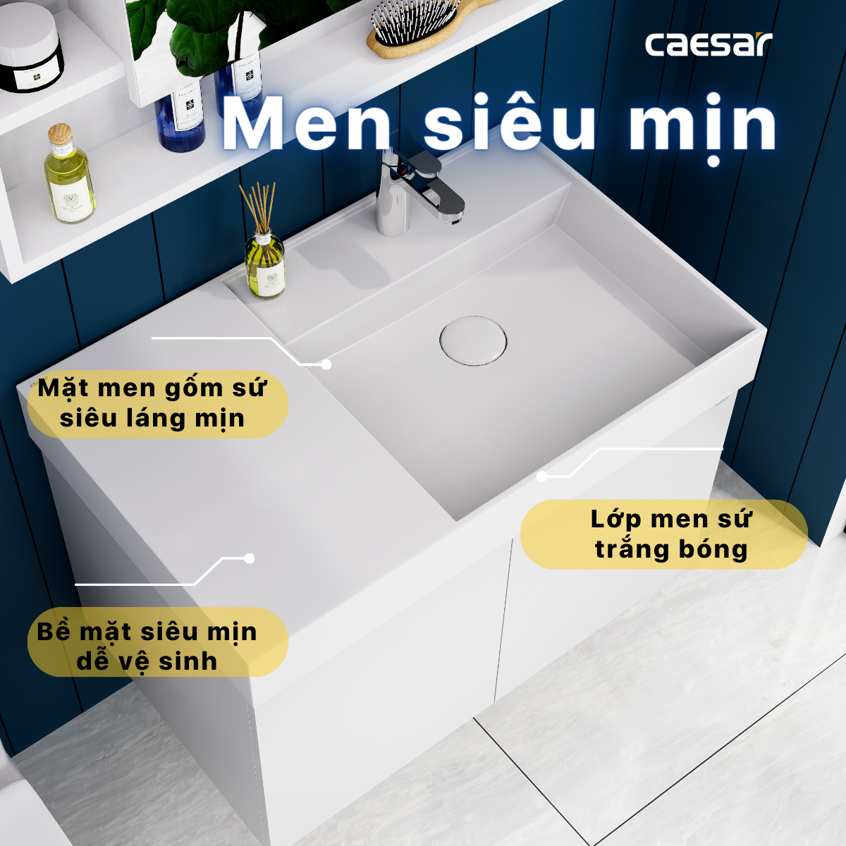 Chậu rửa Lavabo đặt bàn Caesar LF5384