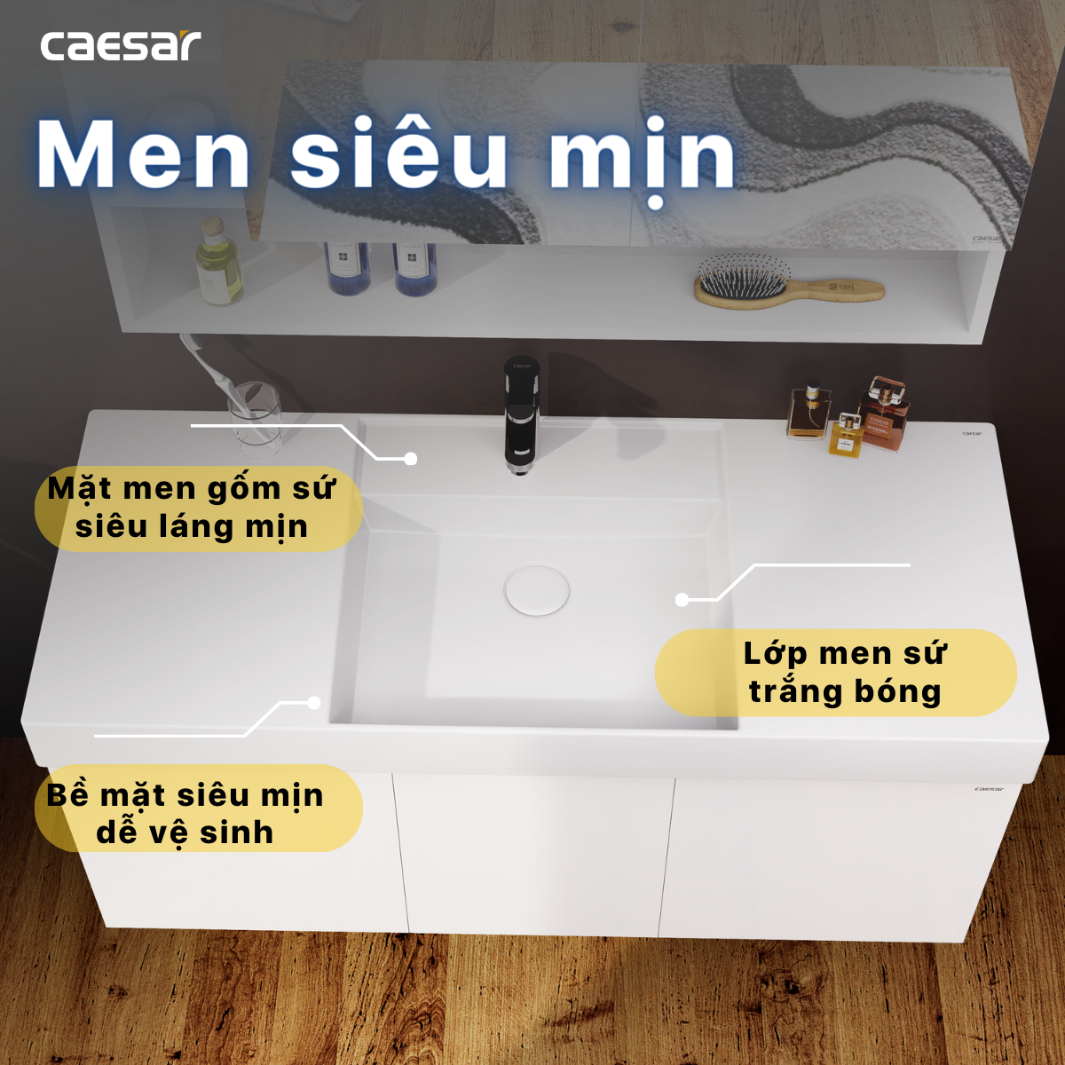 Chậu rửa Lavabo đặt bàn Caesar LF5386