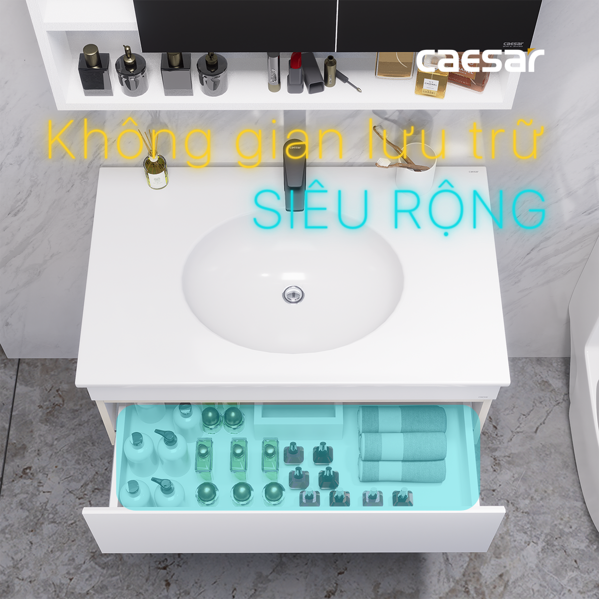 Tủ chậu lavabo treo tường Caesar EH05026DDV