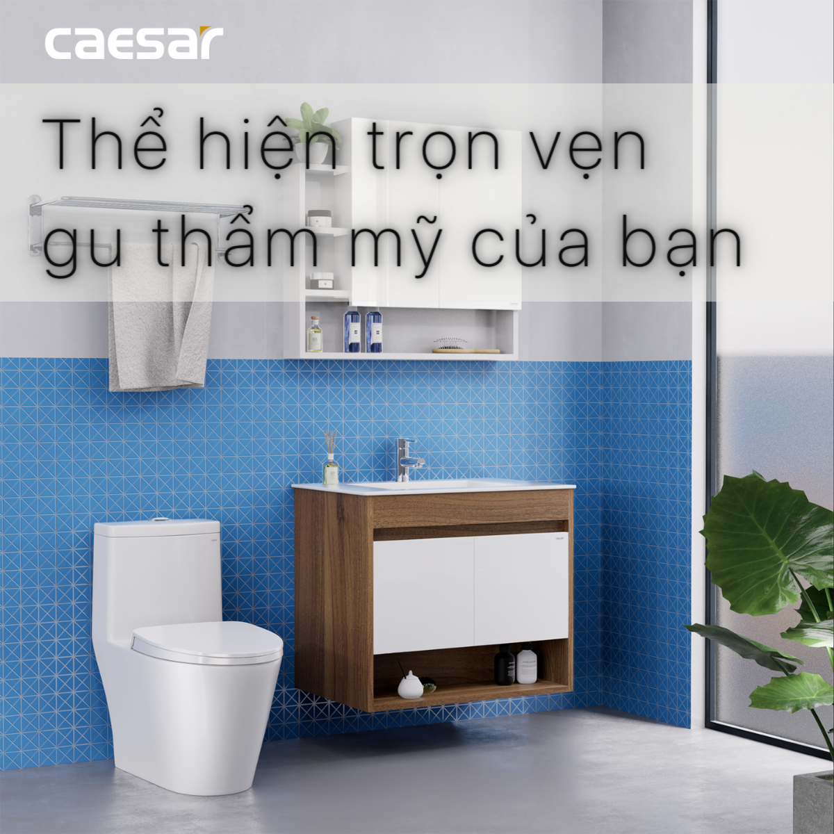 Tủ chậu lavabo treo tường Caesar EH05032AWV