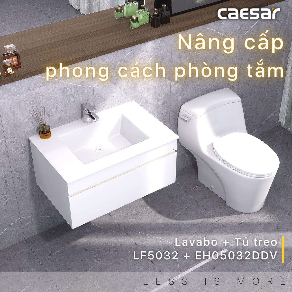 Tủ chậu lavabo treo tường Caesar EH05032DDV