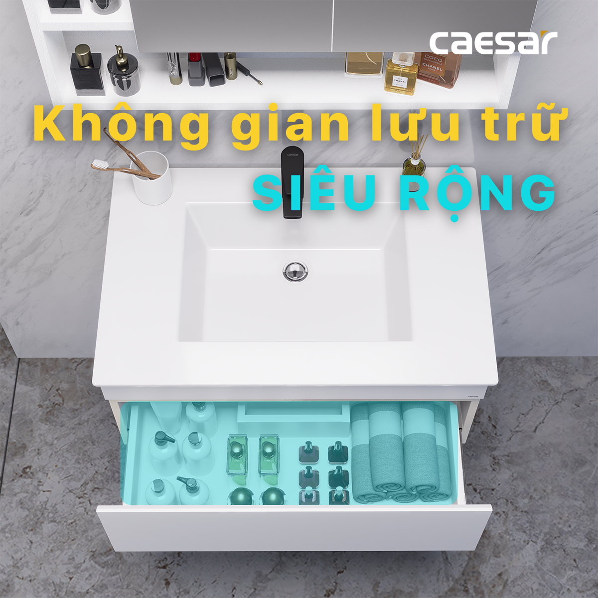 Tủ chậu lavabo treo tường Caesar EH05032DDV