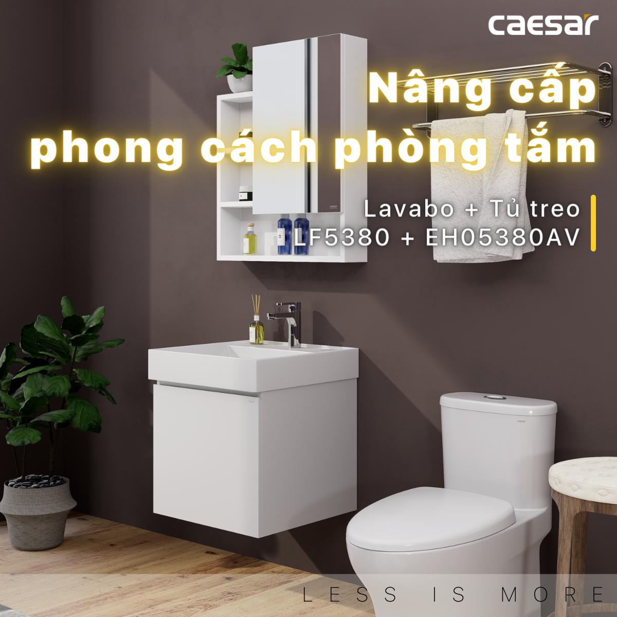 Tủ lavabo treo tường Caesar EH05380AV