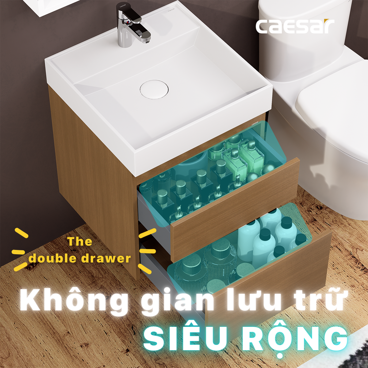 Tủ lavabo treo tường Caesar EH05380DWV