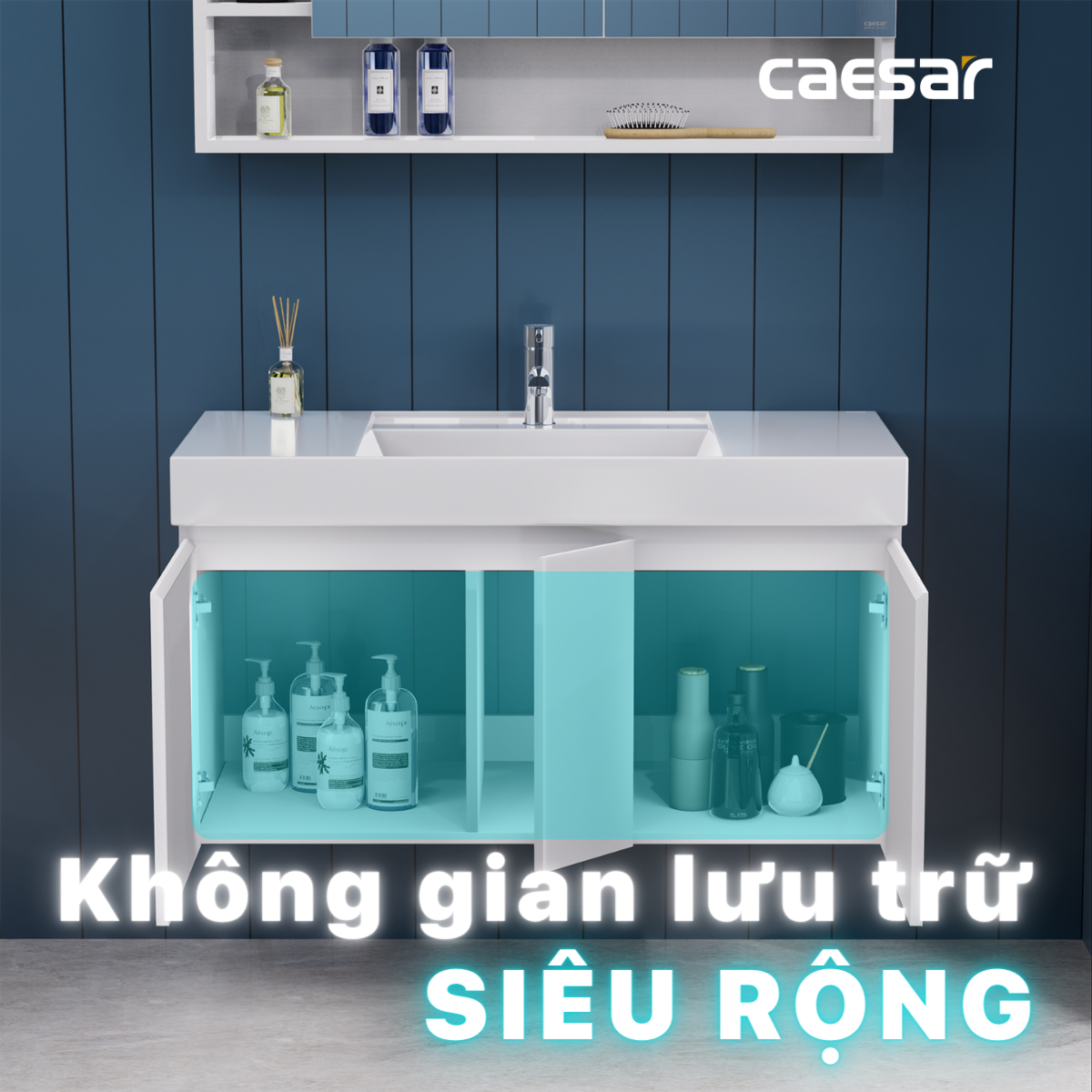 Tủ lavabo treo tường Caesar EH05386AV