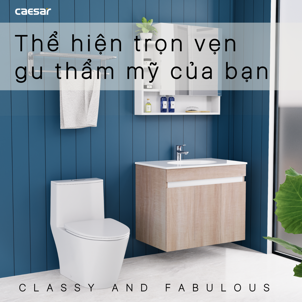 Tủ lavabo treo tường Caesar EH15026AW7V