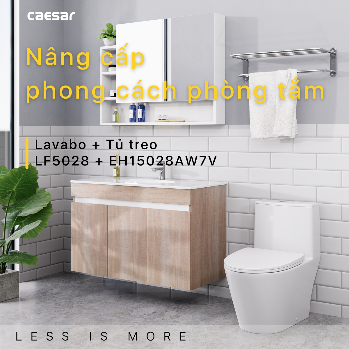 Tủ lavabo treo tường Caesar EH15028AW7V