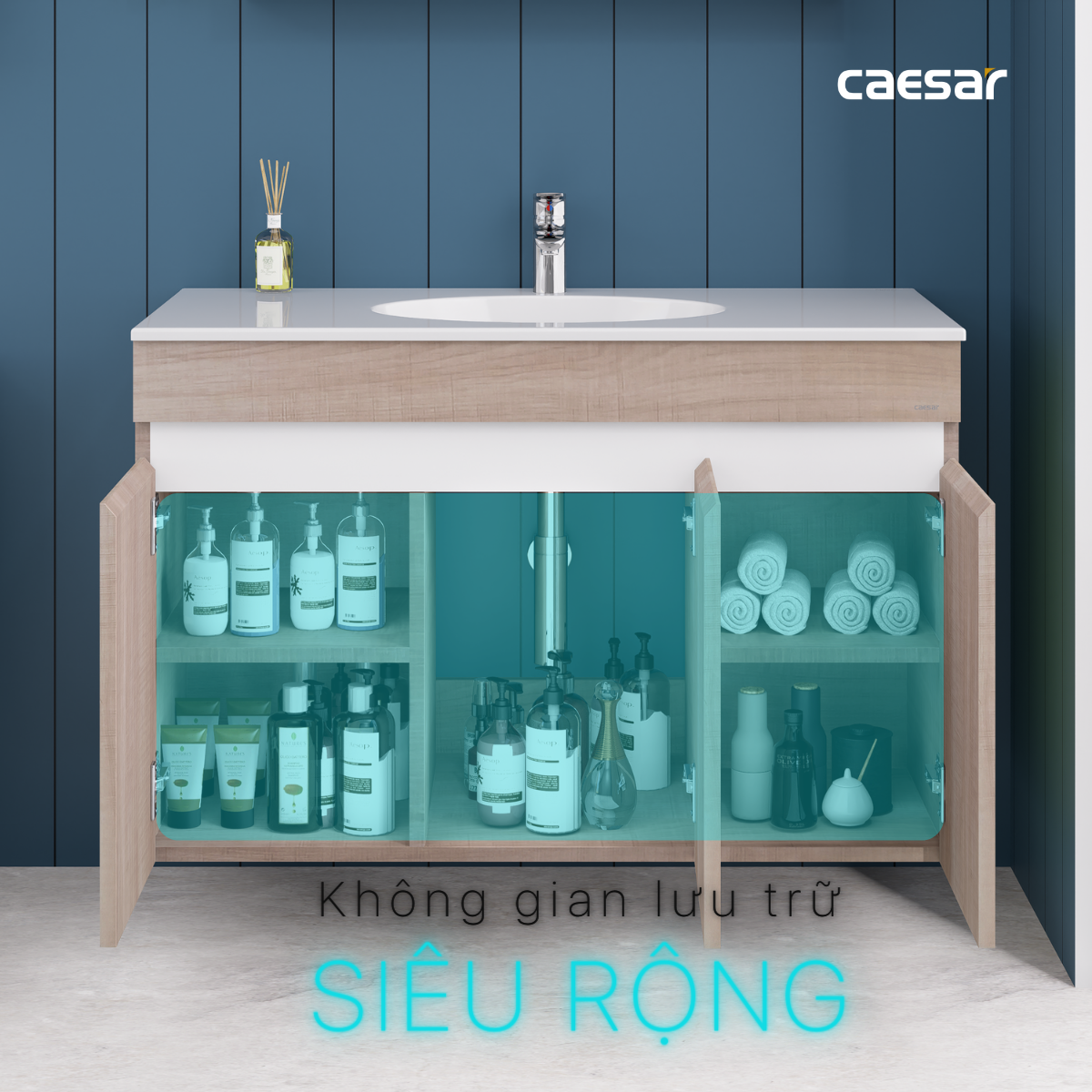 Tủ lavabo treo tường Caesar EH15028AW7V