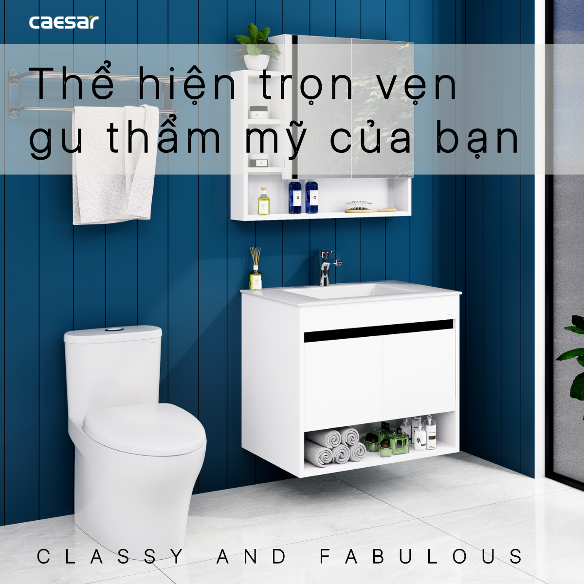 Tủ lavabo treo tường Caesar EH15032AV