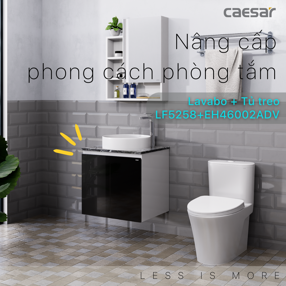 Tủ lavabo treo tường Caesar EH46002ADV