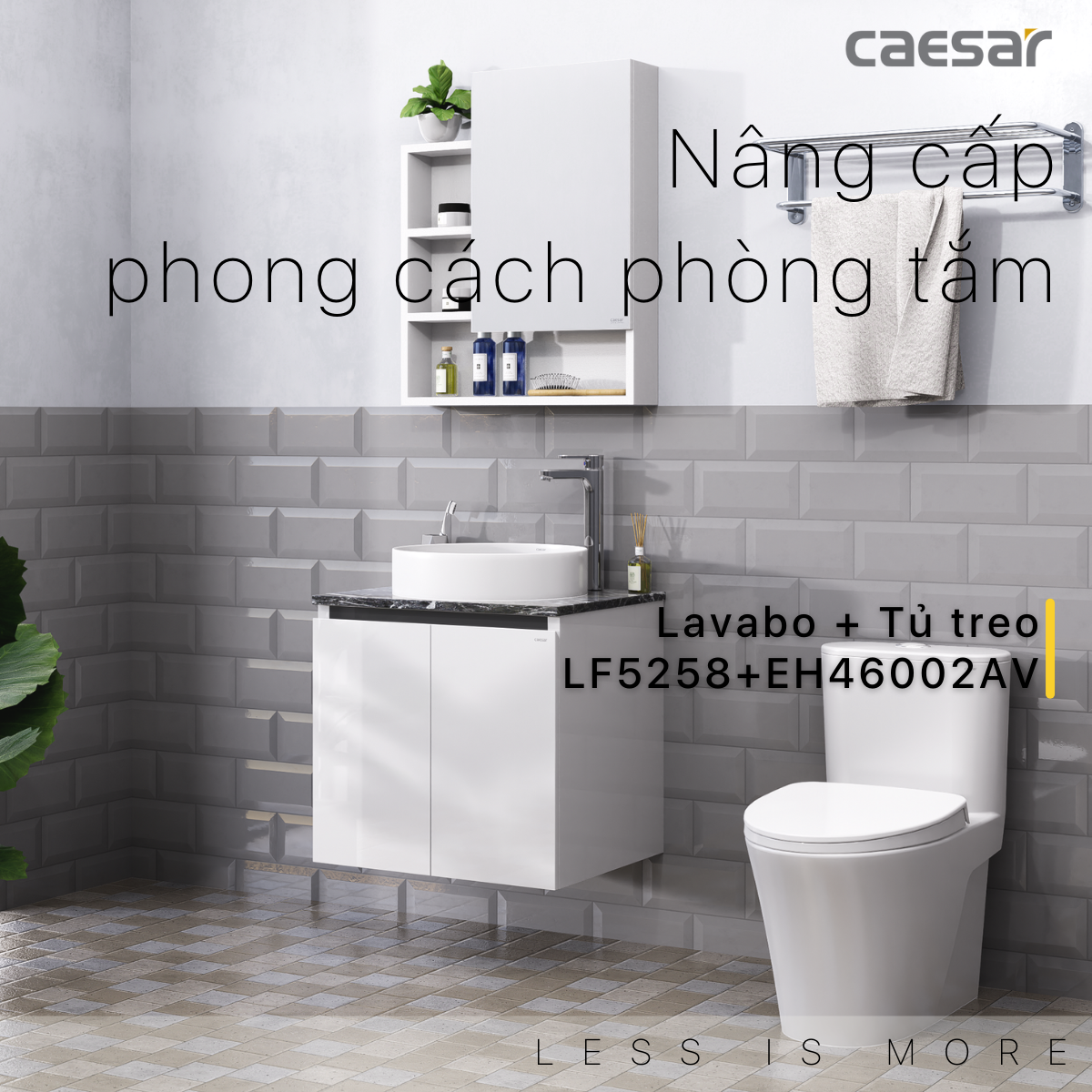 Tủ lavabo treo tường Caesar EH46002AV