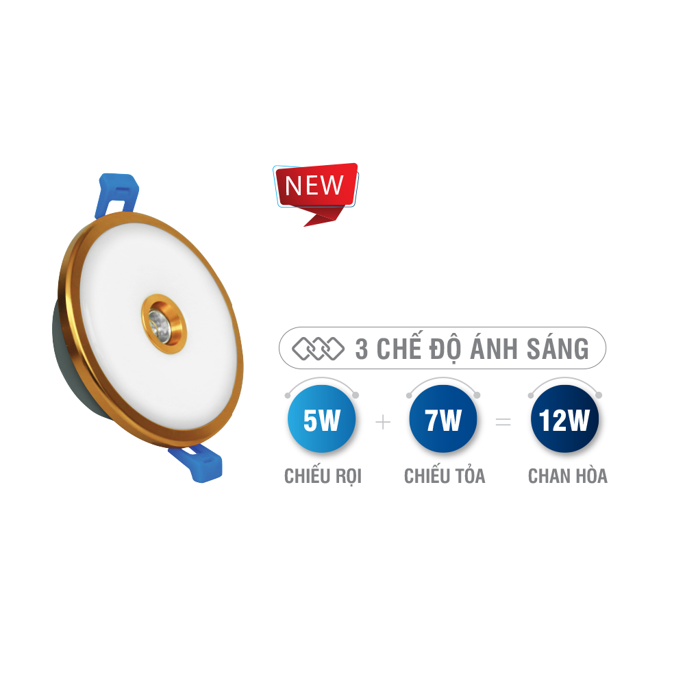 Đèn LED Downlight 3 chế độ sáng ELD3030/12W